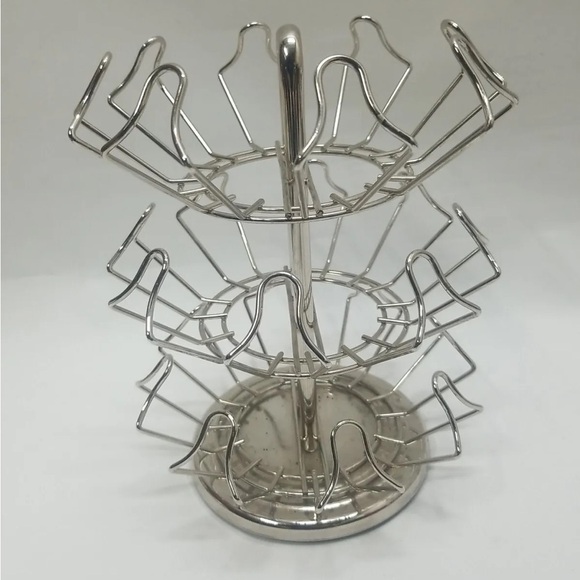 💗2/$10💗 Keurig K Cup Carousel 24 Coffee Pod Holder Rack Spinner Caddy Chrome - Picture 1 of 4